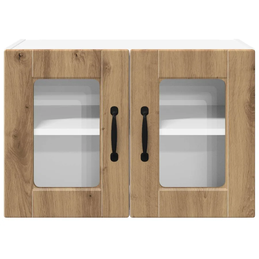 Cabinet en verre mural PORTO 2 pcs Chêne artisanal - 7