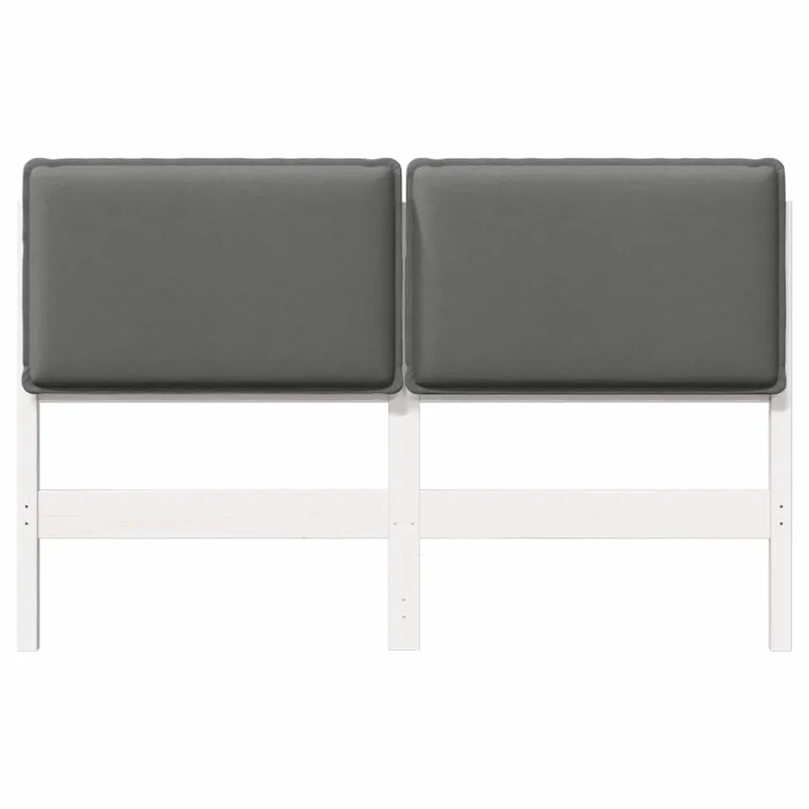 Tête de lit capitonnée Blanc et gris clair 150 cm Pin massif - 4
