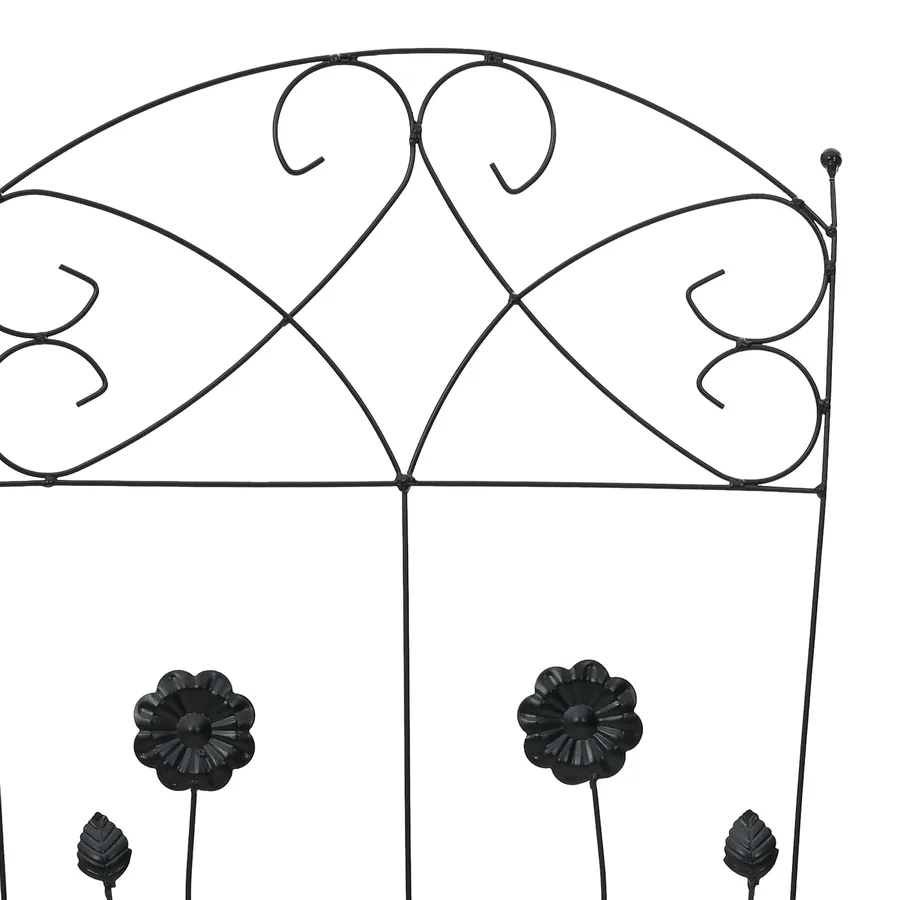 Clôture de jardin 3 pcs Noir 110,5 x 42,5 cm Acier - 7