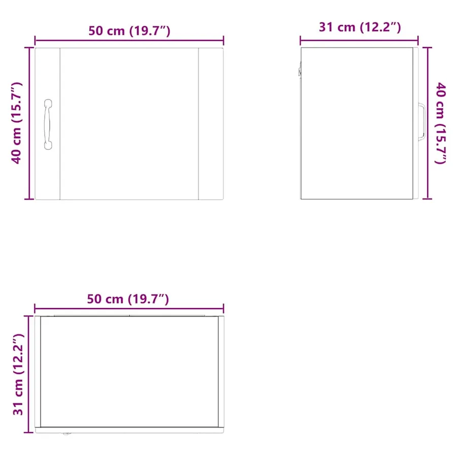Meuble mural PORTO 2 pcs Blanc 50 x 31 x 40 cm - 14