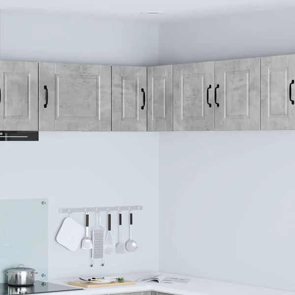 Cabinet d'angle mural PORTO Gris béton 57 x 57 x 40 cm