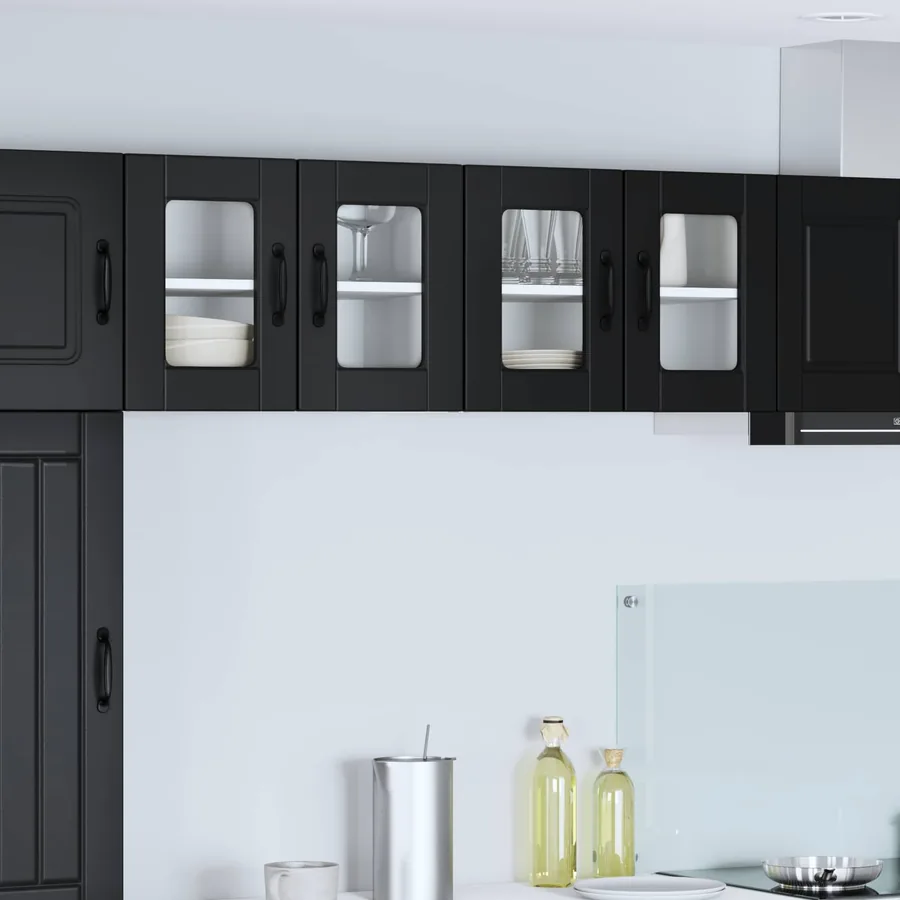 Cabinet en verre mural PORTO Noir 60 x 31 x 40 cm