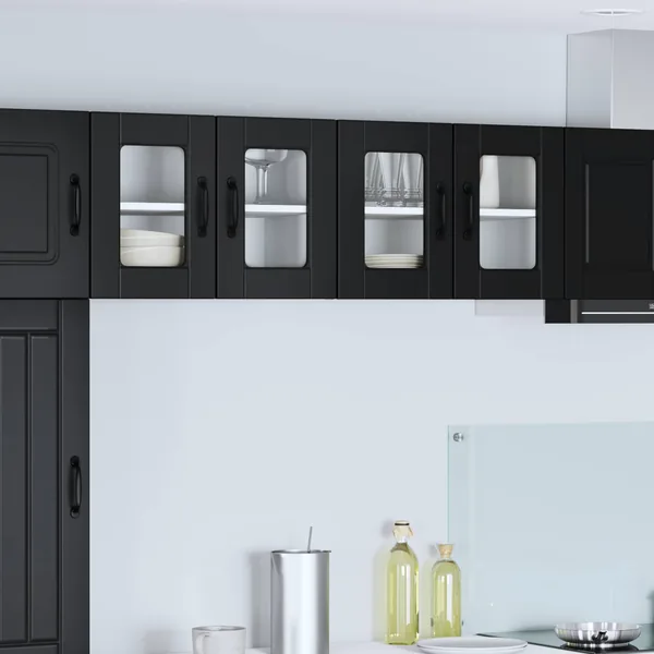 Cabinet en verre mural PORTO Noir 60 x 31 x 40 cm