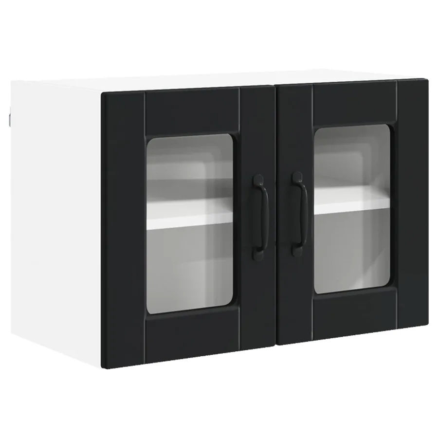 Cabinet en verre mural PORTO Noir 60 x 31 x 40 cm - 2