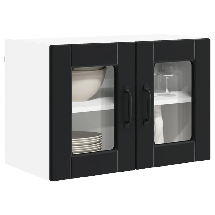 Cabinet en verre mural PORTO Noir 60 x 31 x 40 cm - 3