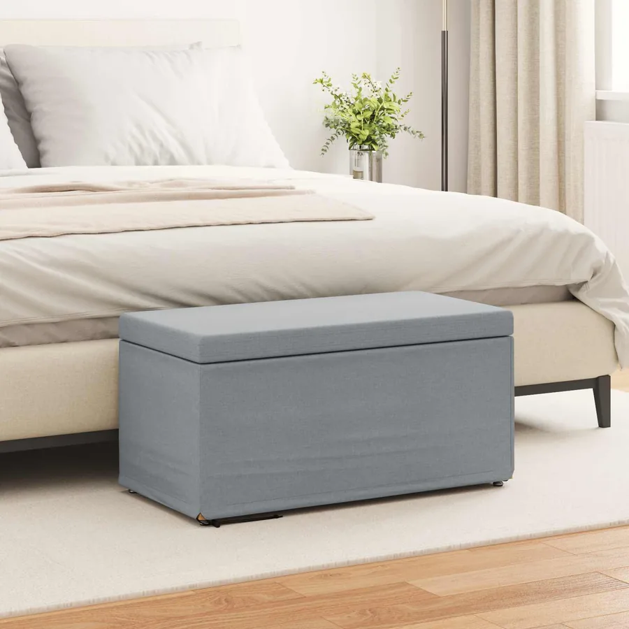 Tabouret Gris clair 81 x 41 x 40 cm Tissu et bois stratifié