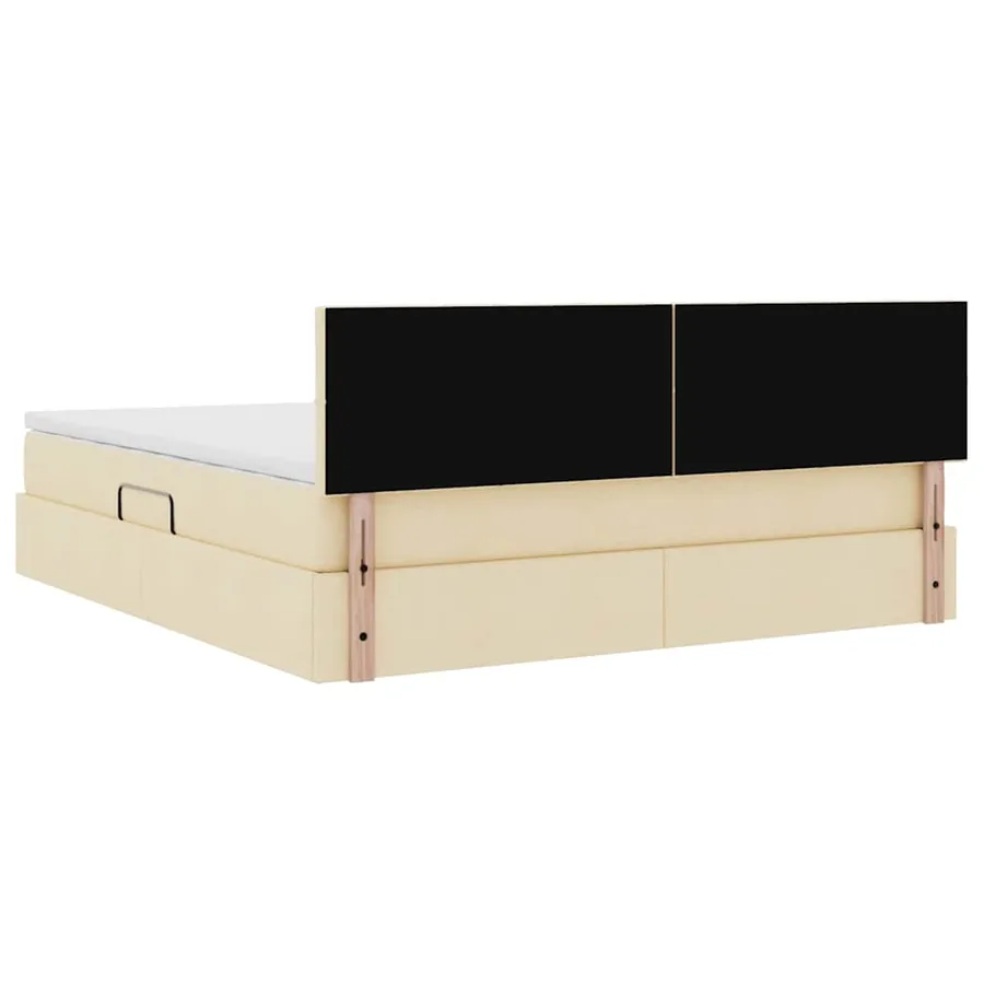 Lit avec rangement et matelas avec matelas Crème 160 x 200 cm - 10