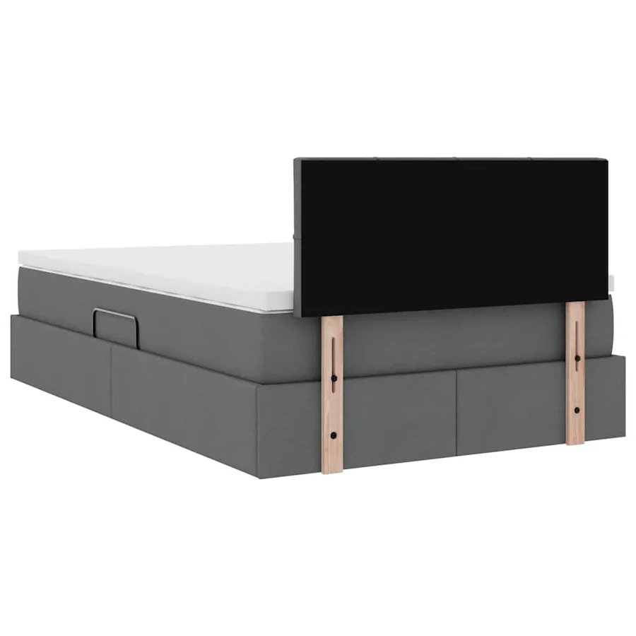 Lit avec rangement et matelas Gris foncé 120 x 200 cm - 10
