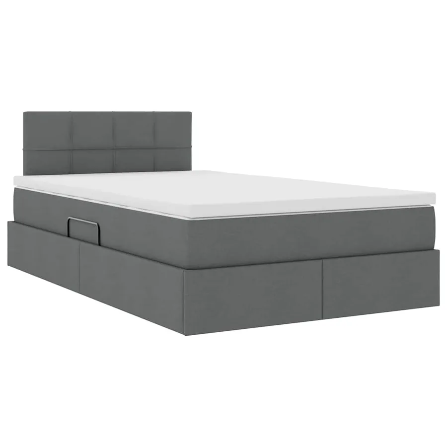 Lit avec rangement et matelas Gris foncé 120 x 200 cm - 4
