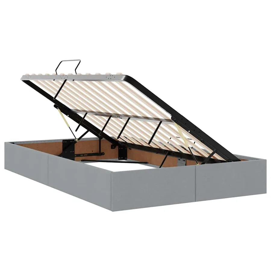 Lit avec rangement et matelas Gris clair 120 x 190 cm - 6