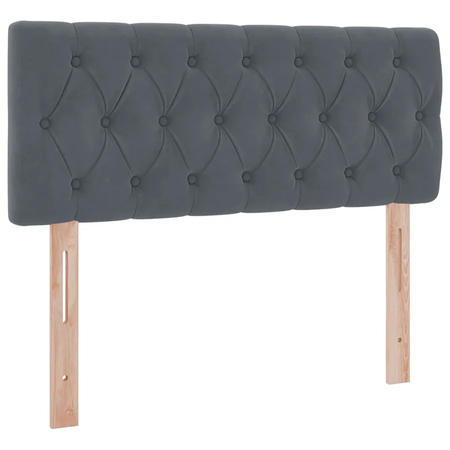 Lit de Rangement avec matelas Gris foncé 120 x 190 cm Velours - 9