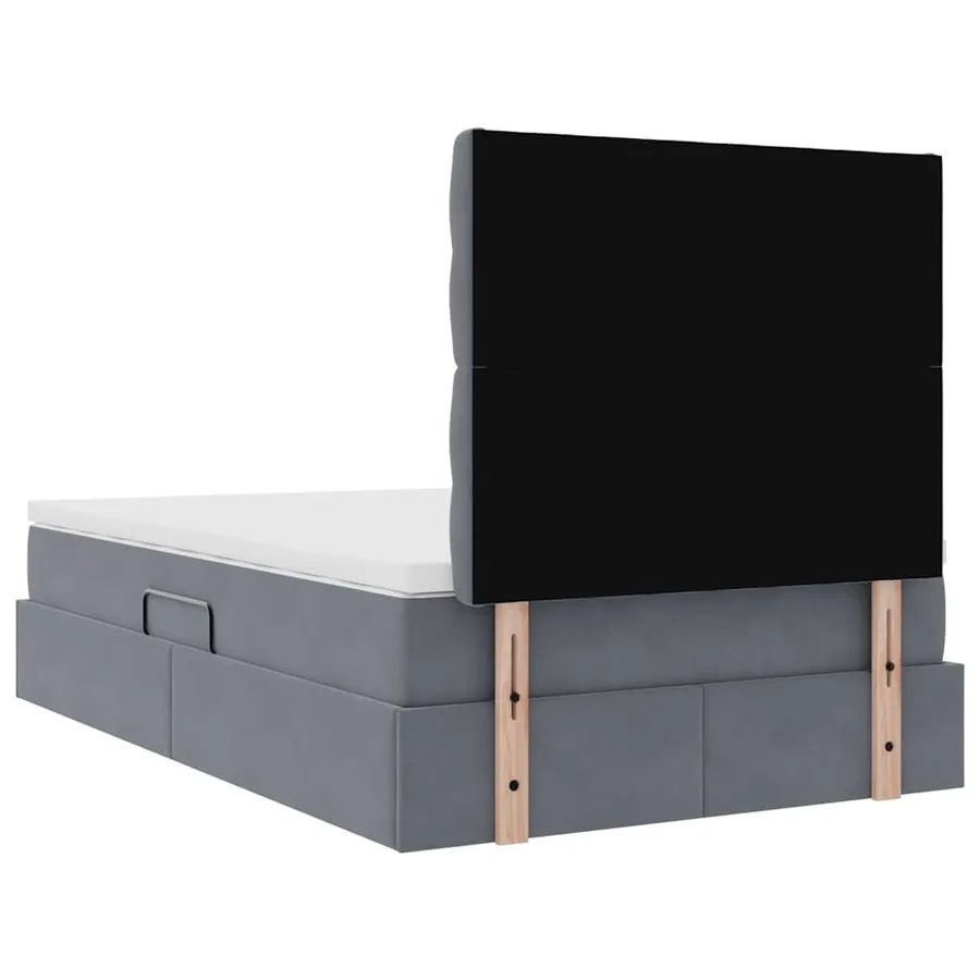 Lit avec rangement et matelas Gris foncé 120 x 190 cm Velours - 11
