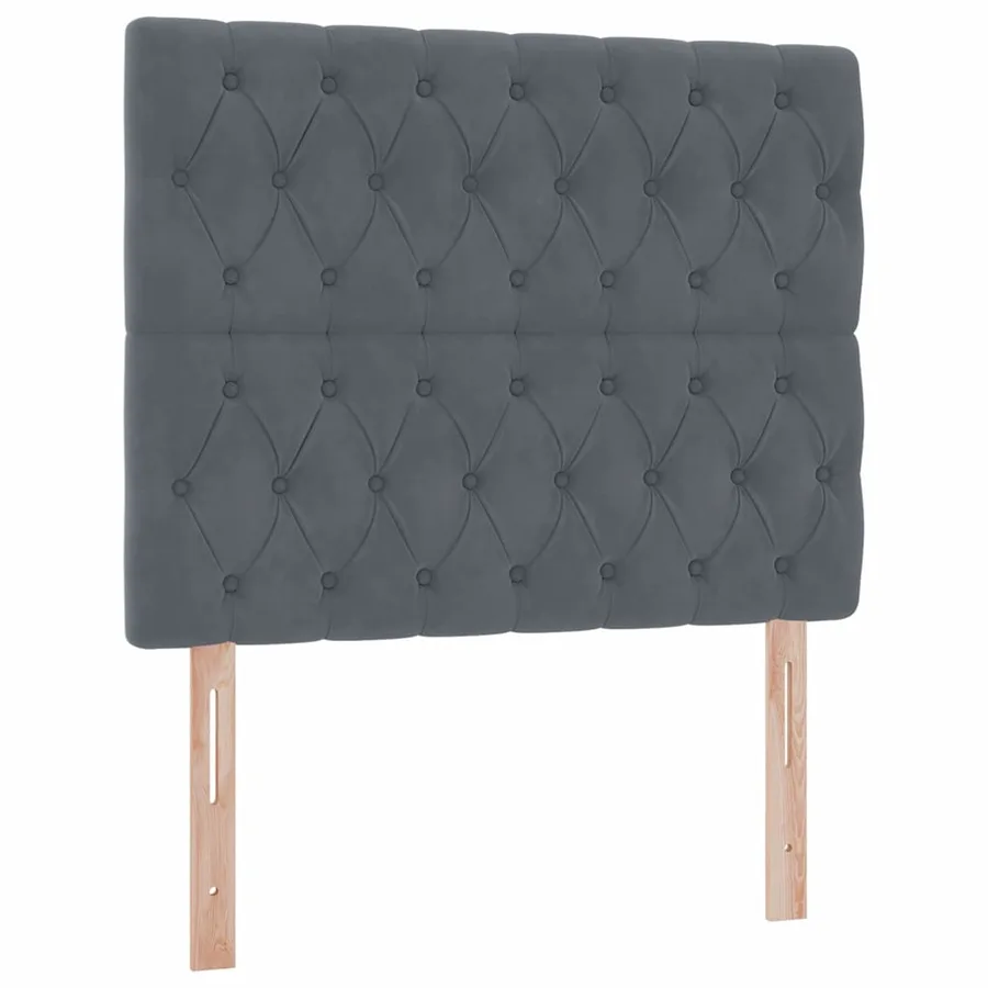 Lit avec rangement et matelas Gris foncé 120 x 190 cm Velours - 9