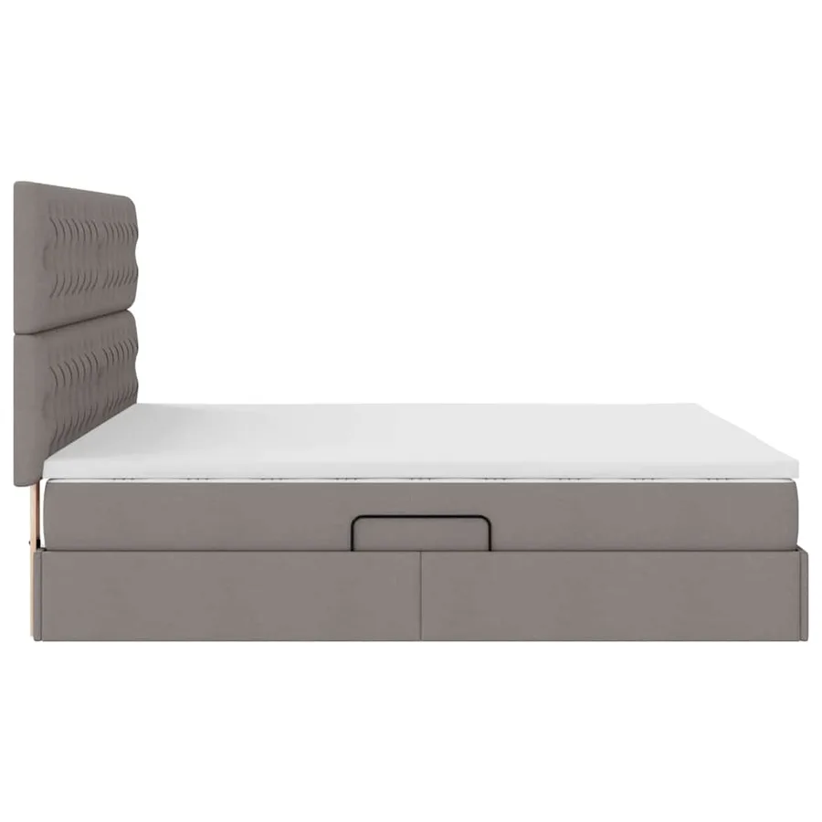 Lit avec rangement et matelas Taupe 160 x 200 cm tissu - 10