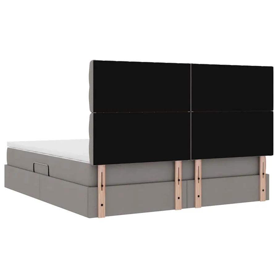 Lit avec rangement et matelas Taupe 160 x 200 cm tissu - 11