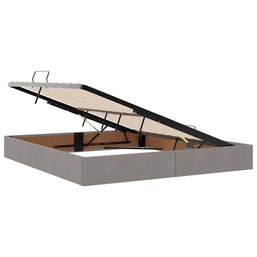 Lit avec rangement et matelas Taupe 160 x 200 cm tissu - 6