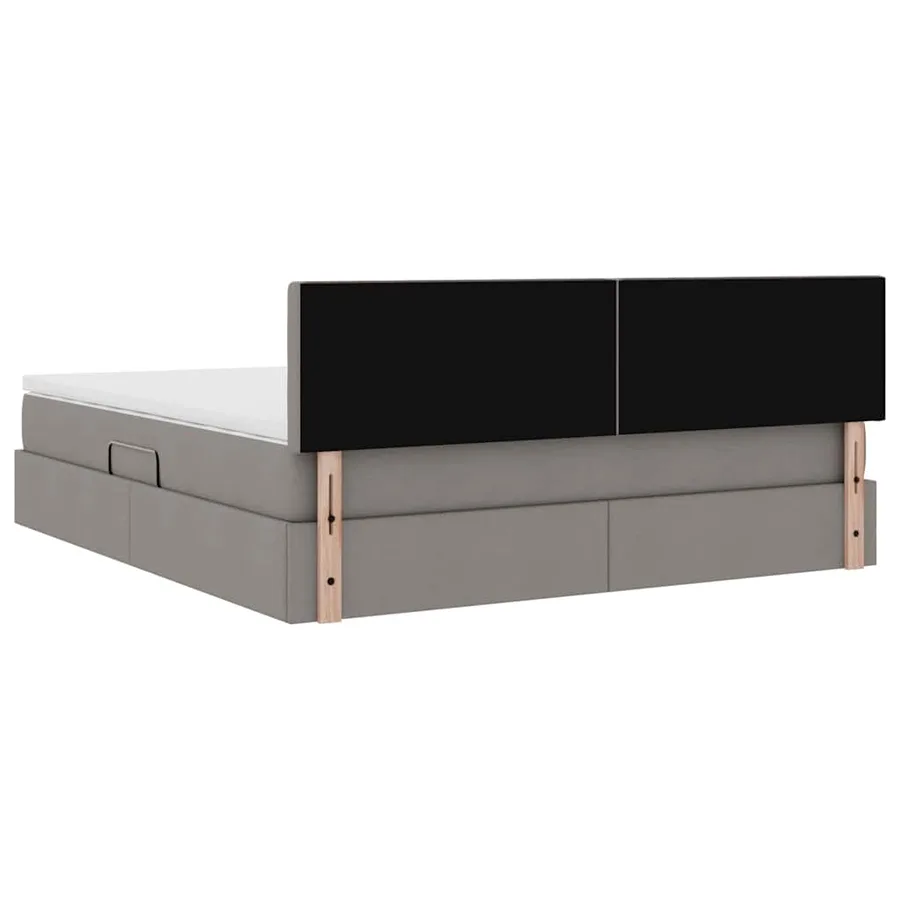 Lit de rangement LED avec matelas Taupe 160 x 200 cm Tissu - 12