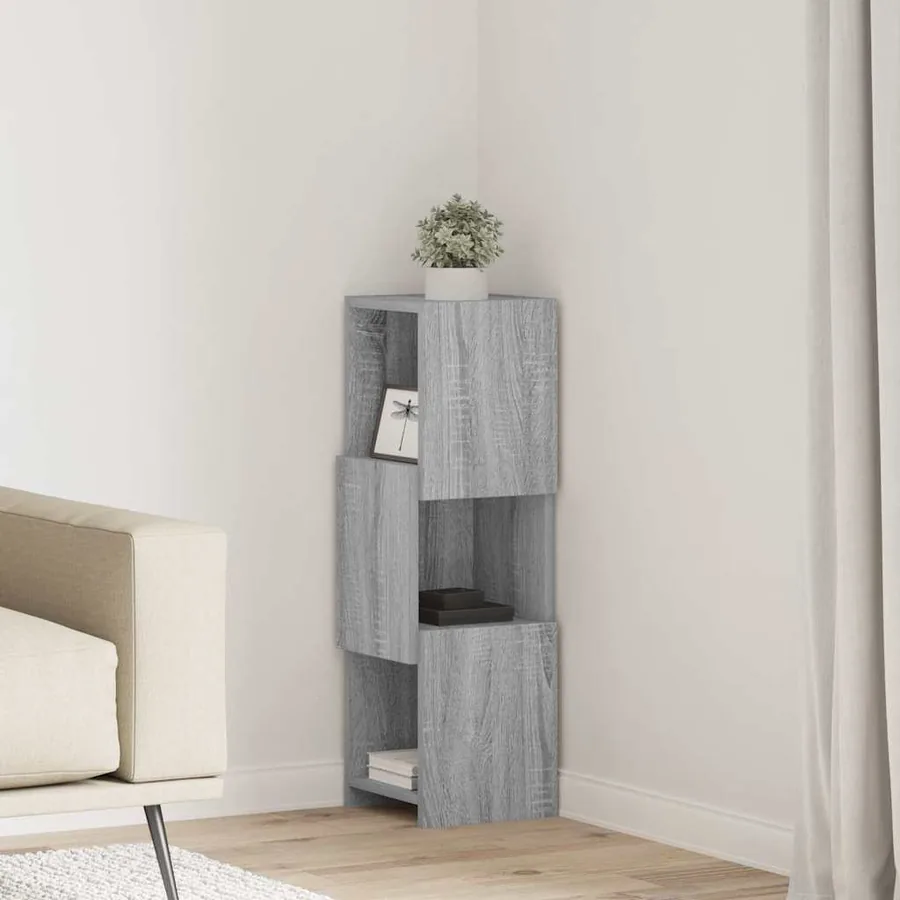 Meuble d'angle Gris Sonoma 25,5x25x80cm Bois d'ingénierie