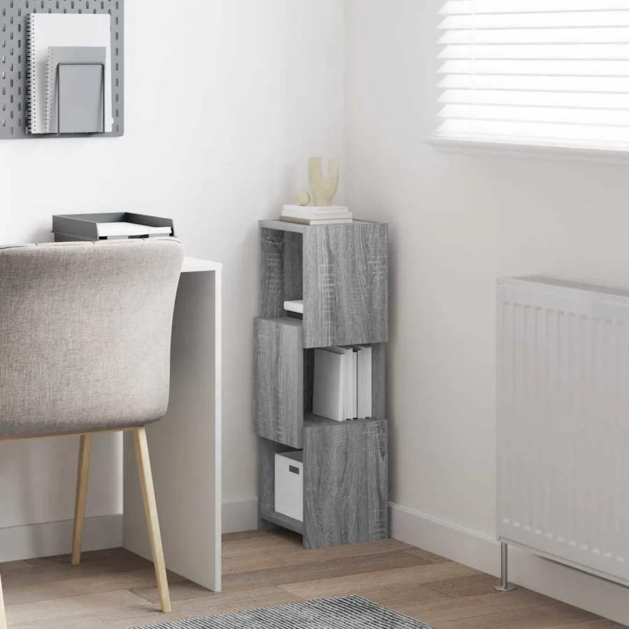 Meuble d'angle Gris Sonoma 25,5x25x80cm Bois d'ingénierie - 4