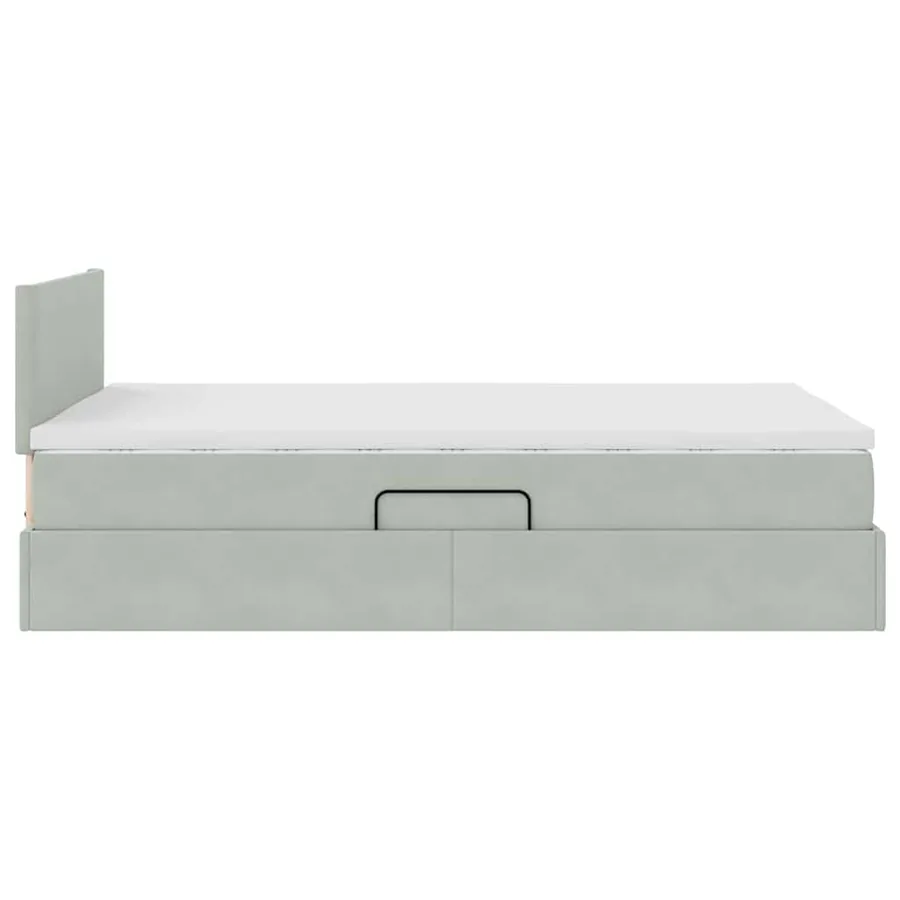 Lit de rangement LED avec matelas Gris clair 120 x 190 cm - 11