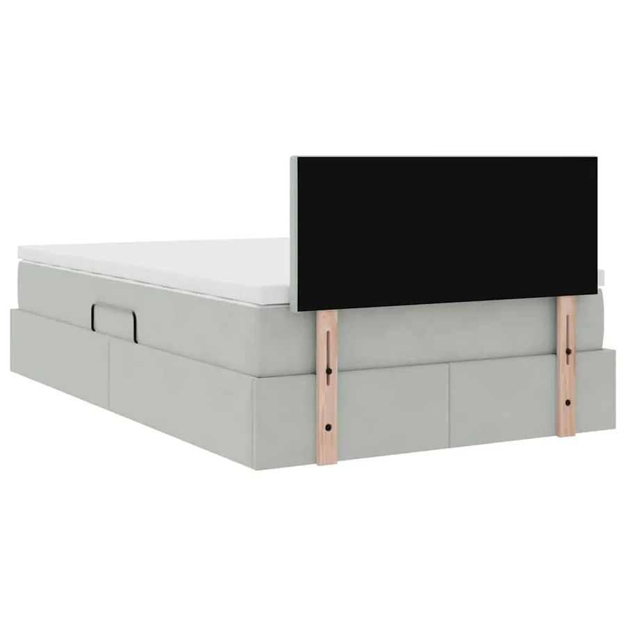 Lit de rangement LED avec matelas Gris clair 120 x 190 cm - 12