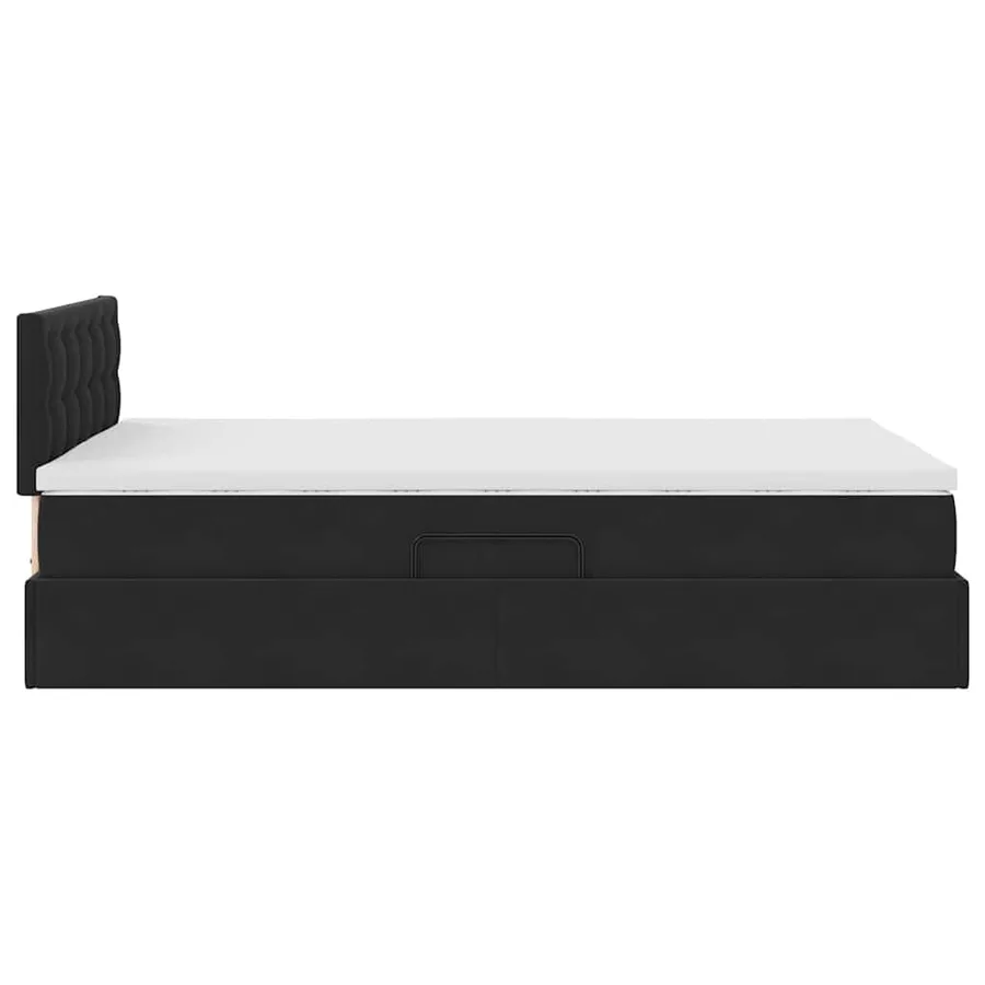 Lit de Rangement avec matelas Noir 120 x 190 cm Velours - 10