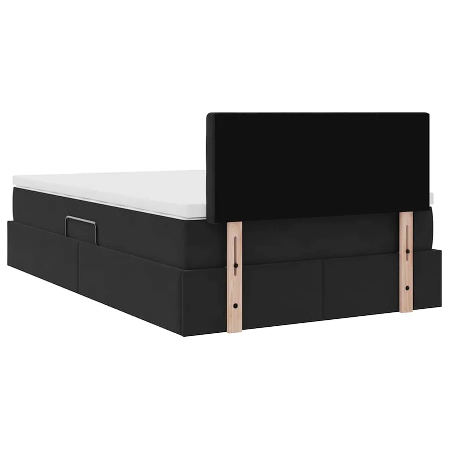Lit de Rangement avec matelas Noir 120 x 190 cm Velours - 11