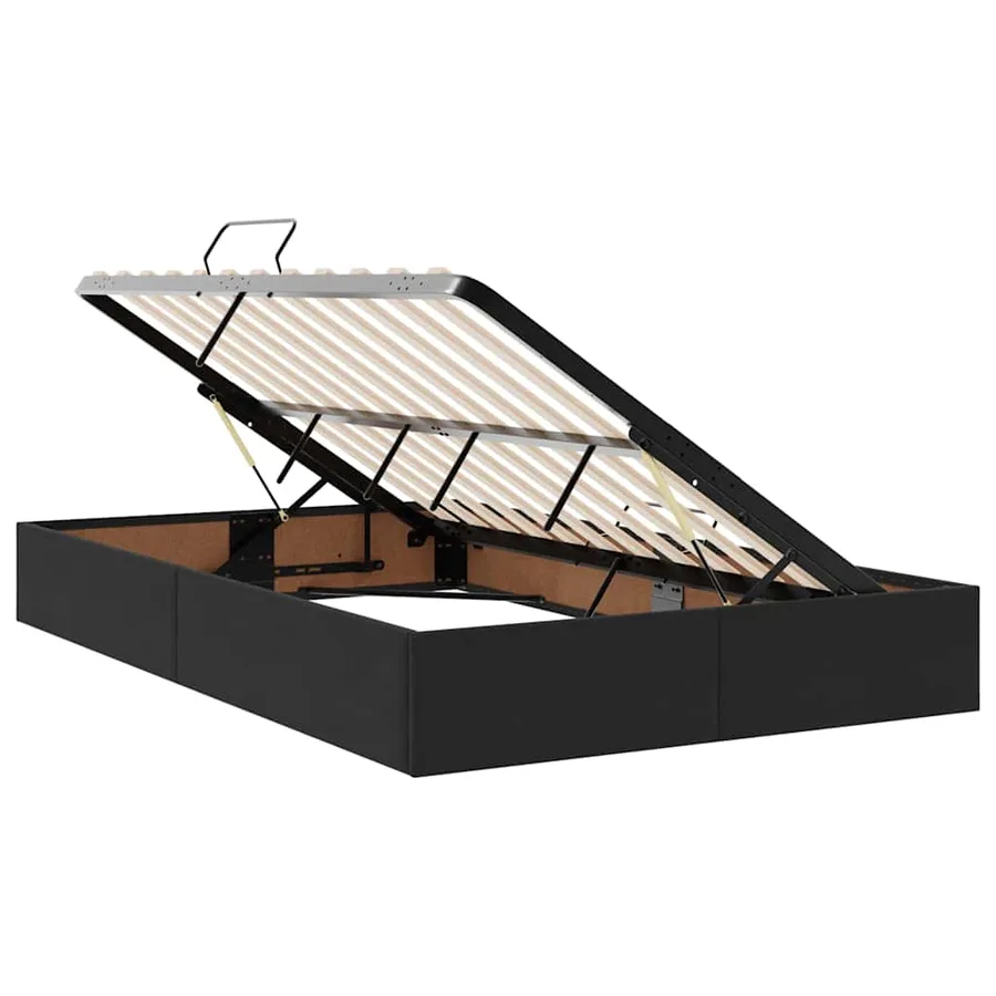 Lit de Rangement avec matelas Noir 120 x 190 cm Velours - 6