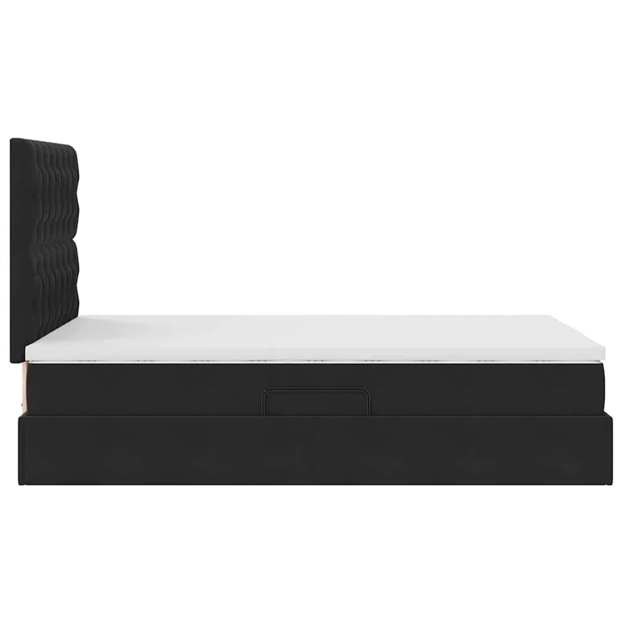 Lit de rangement LED avec matelas Noir 120 x 190 cm Velours - 11