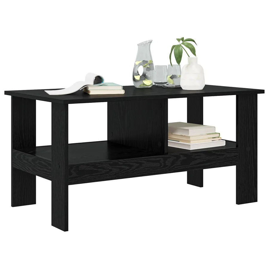 Table basse Chêne noir 90 x 50 x 45 cm Bois d'ingénierie - 3