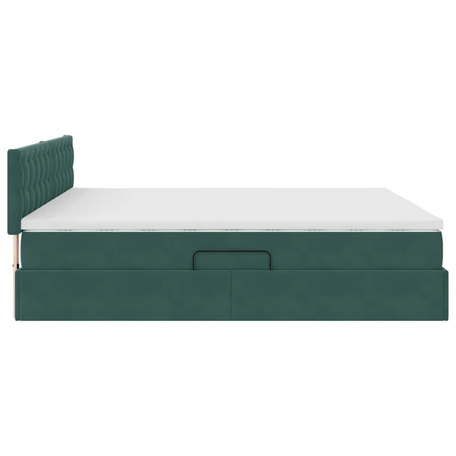 Lit de rangement LED avec matelas Vert foncé 160 x 200 cm - 11