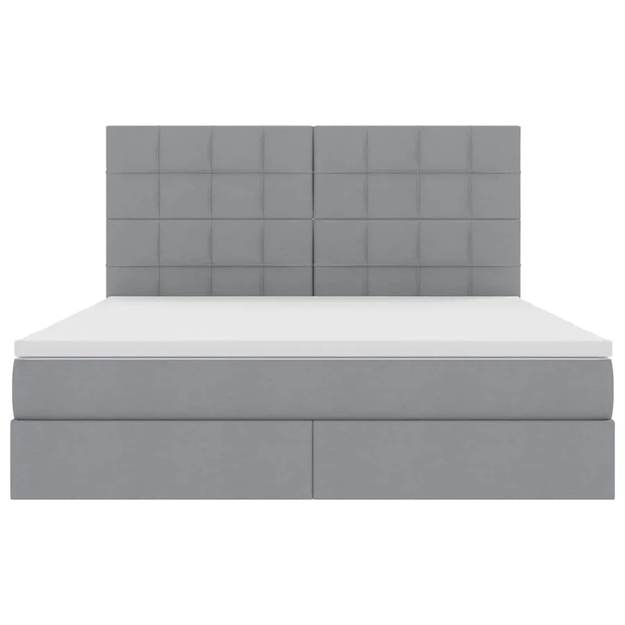 Lit avec rangement et matelas Gris clair 160 x 200 cm tissu - 7
