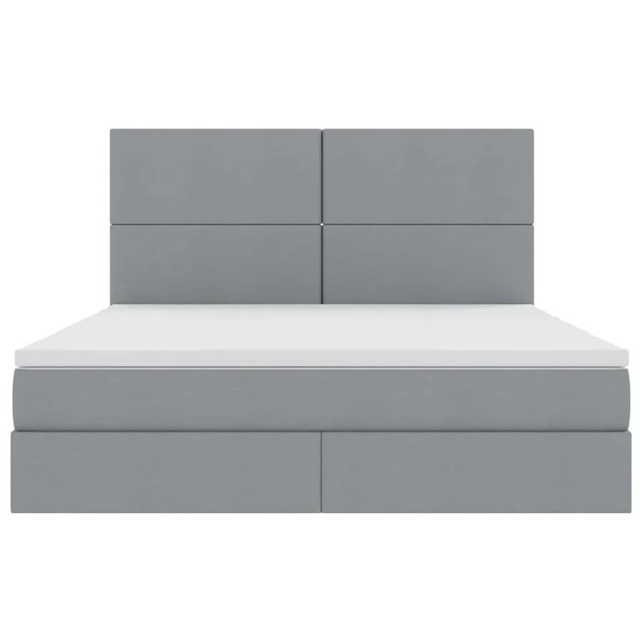 Lit avec rangement et matelas Gris clair 160 x 200 cm tissu - 7