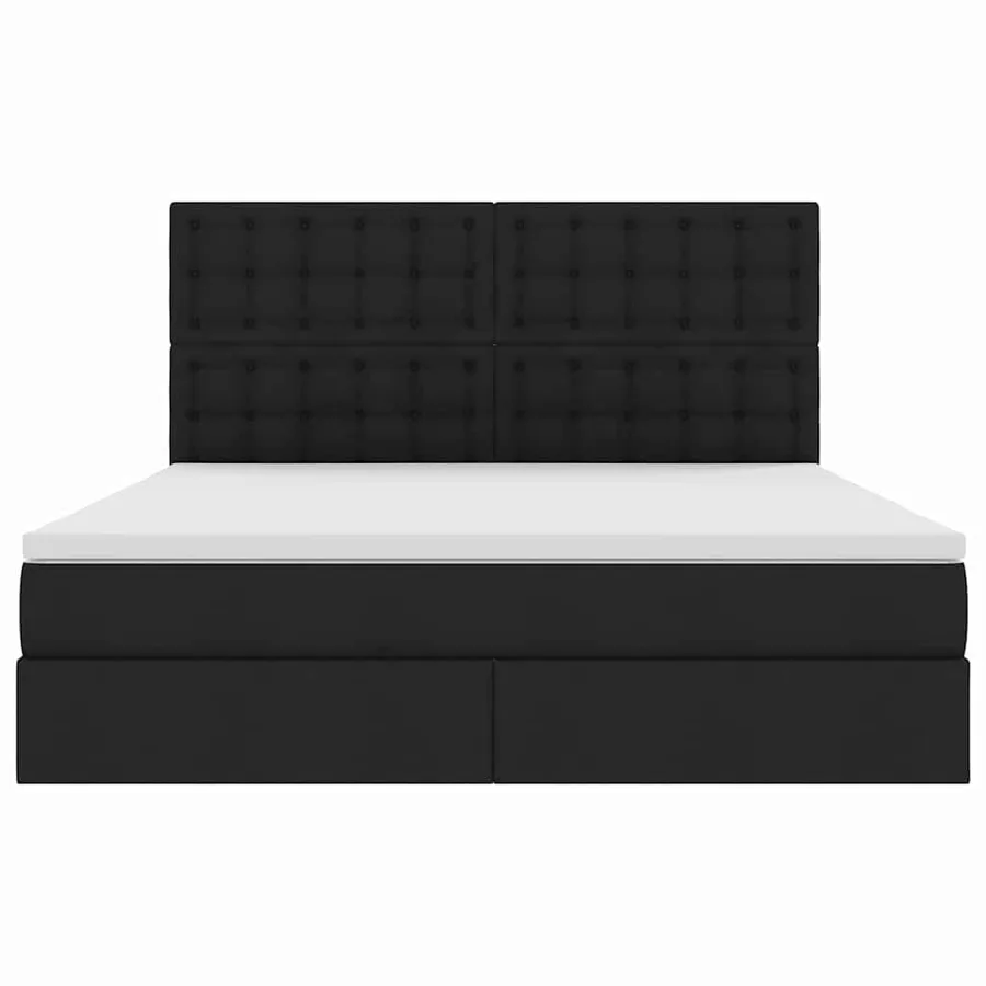 Lit avec rangement et matelas Noir 160 x 200 cm tissu - 7