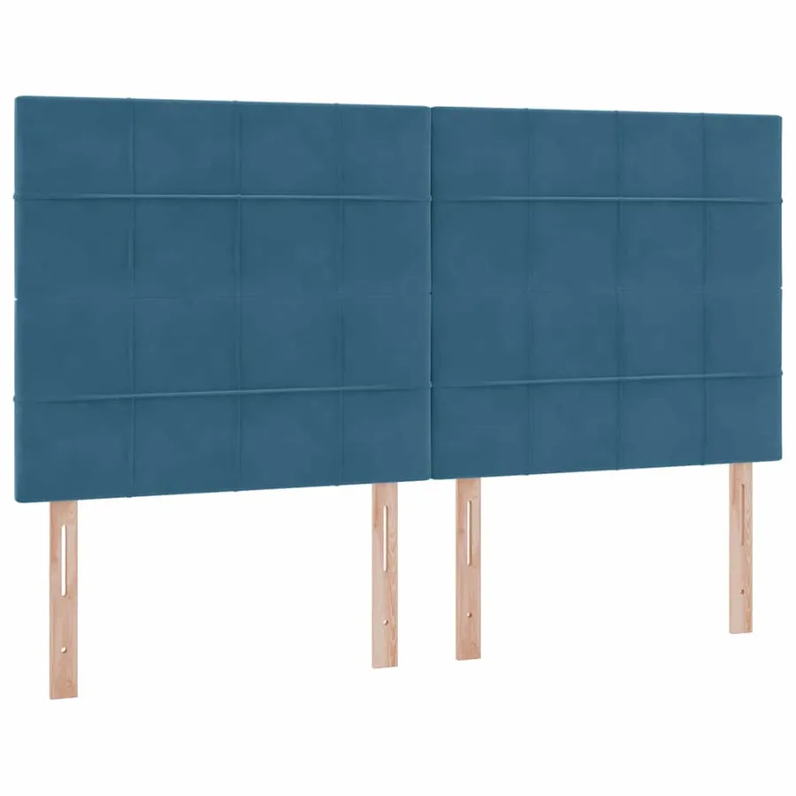 Lit avec rangement et matelas Bleu foncé 160 x 200 cm Velours - 9