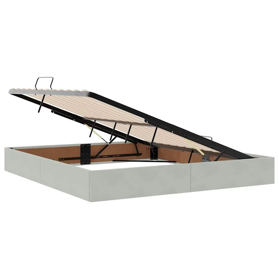 Lit de rangement LED avec matelas Gris clair 160 x 200 cm - 7