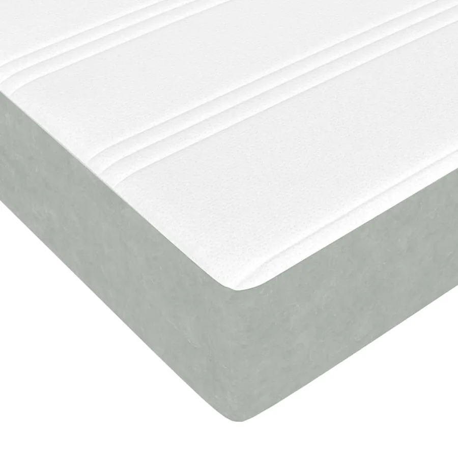 Lit avec rangement et matelas Gris clair 160 x 200 cm Velours - 13