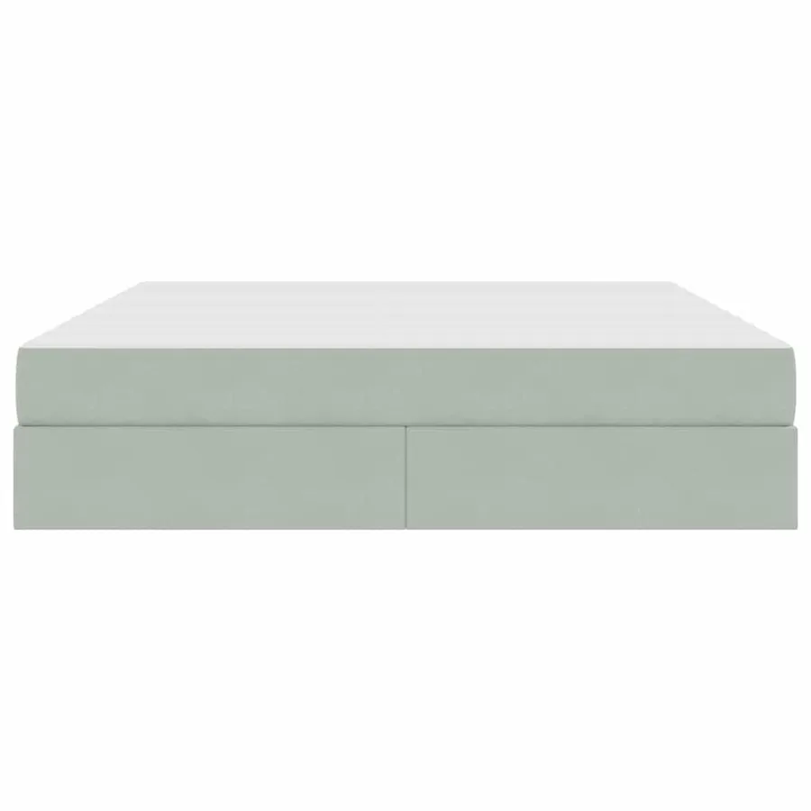Lit avec rangement et matelas Gris clair 160 x 200 cm Velours - 7