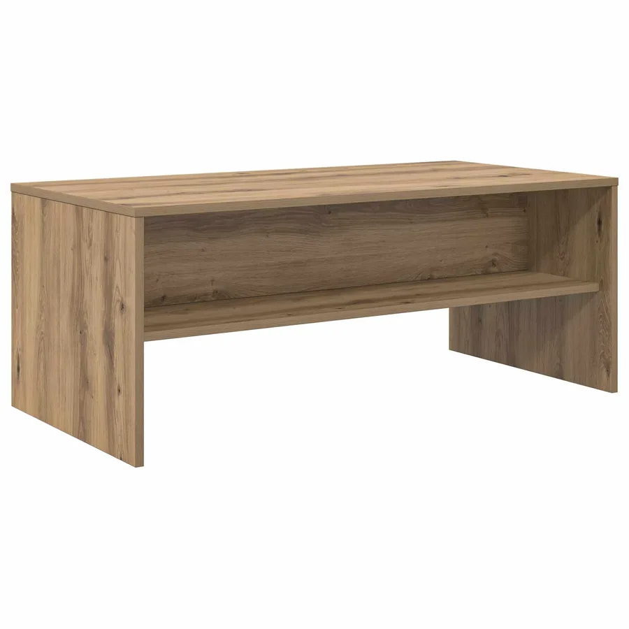 Table basse Chêne artisanal 100 x 50 x 40 cm Bois d'ingénierie - 2