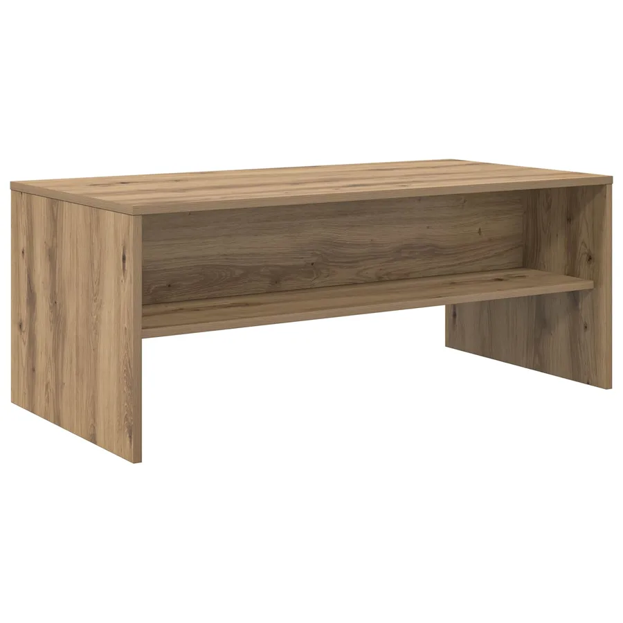 Table basse Chêne artisanal 100 x 50 x 40 cm Bois d'ingénierie - 7