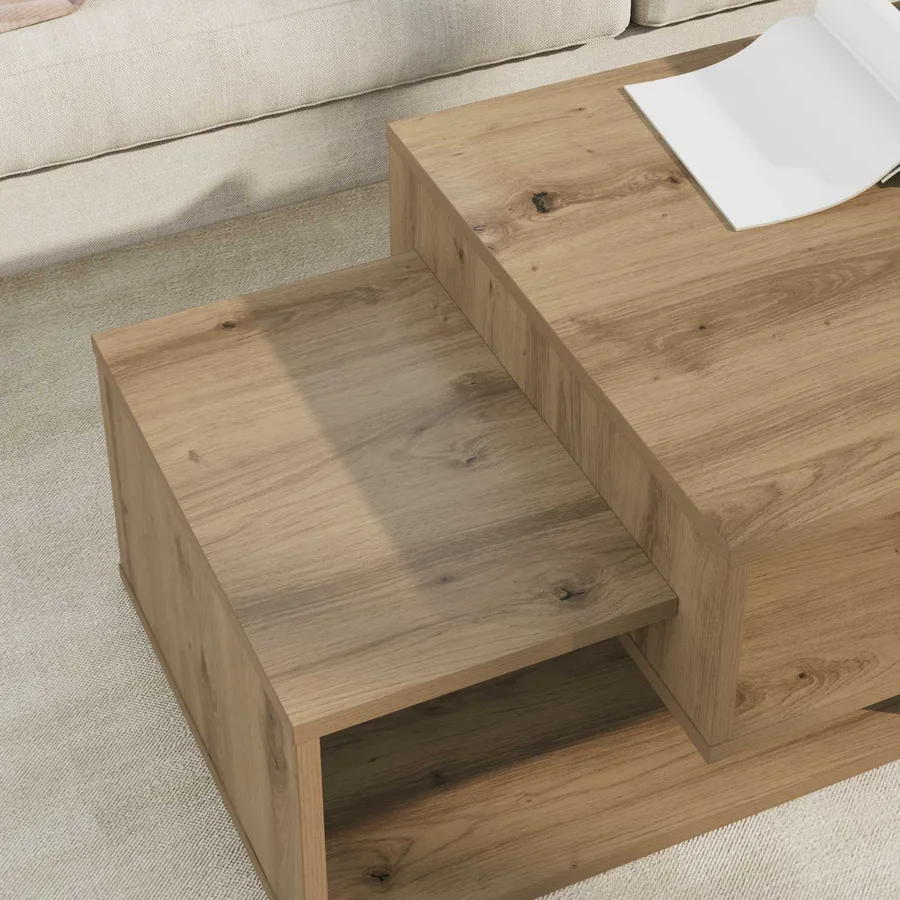 Table basse Chêne artisanal 105 x 50 x 32,5 cm - 4