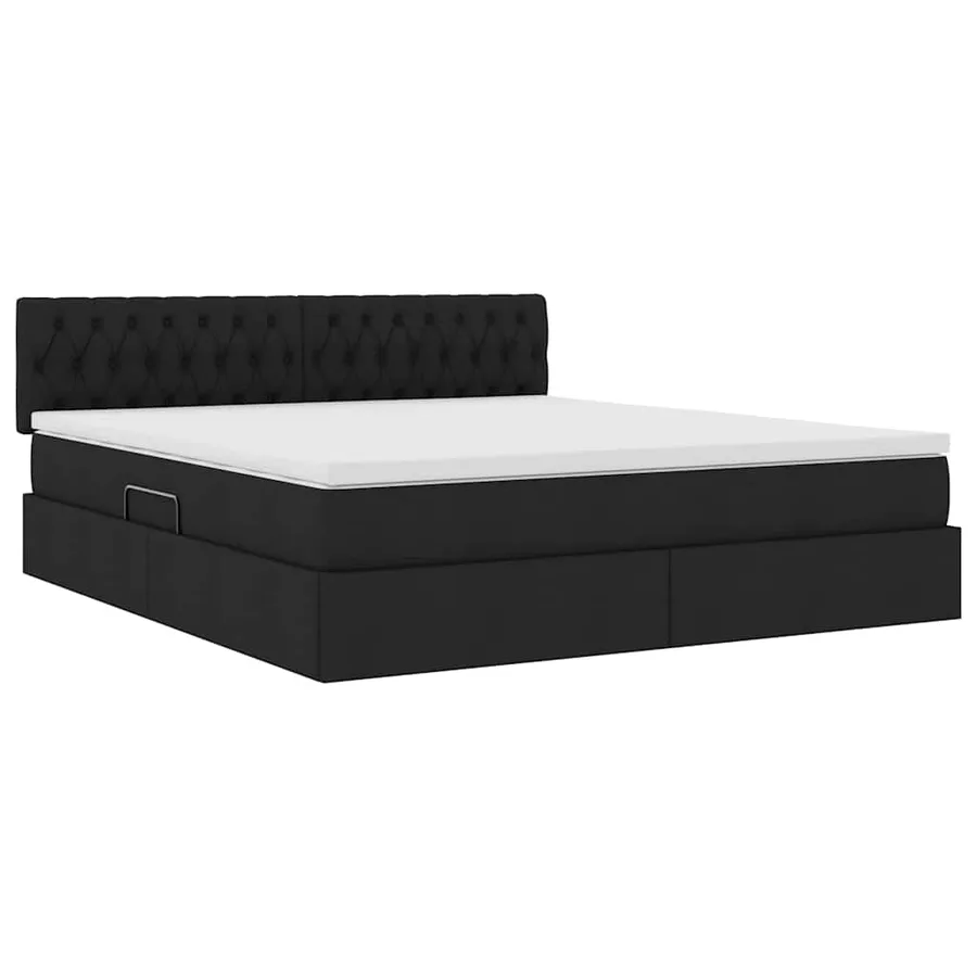 Lit avec rangement et matelas avec matelas Noir 160 x 200 cm - 5