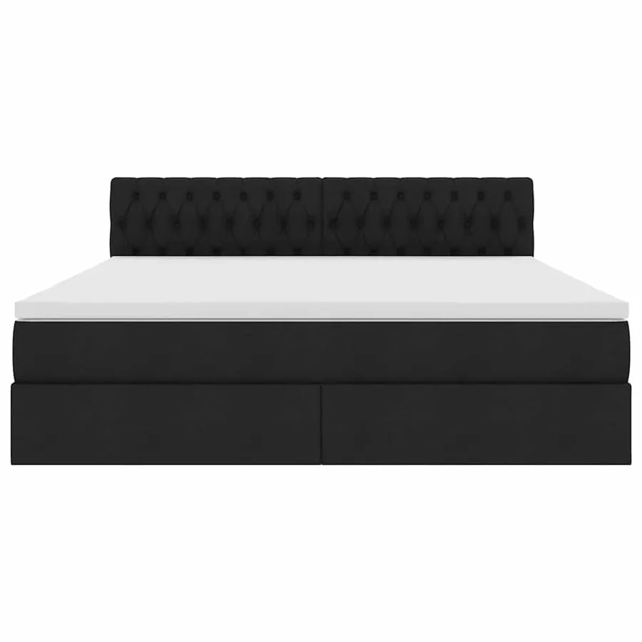 Lit avec rangement et matelas avec matelas Noir 160 x 200 cm - 7