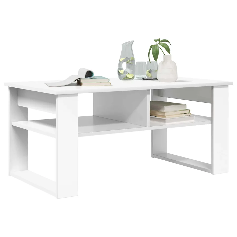 Table basse Blanc 96 x 54 x 44 cm Bois d'ingénierie - 3