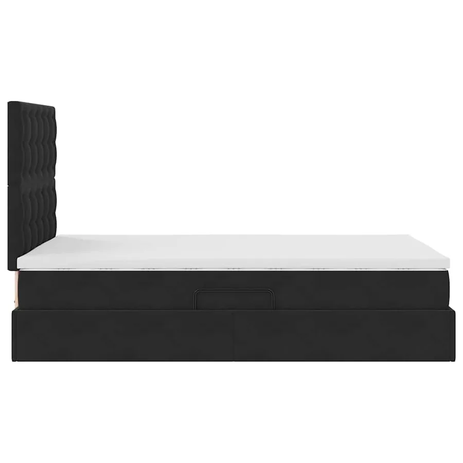Lit de rangement LED avec matelas Noir 120 x 200 cm Velours - 11