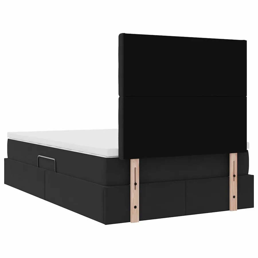 Lit de rangement LED avec matelas Noir 120 x 200 cm Velours - 12