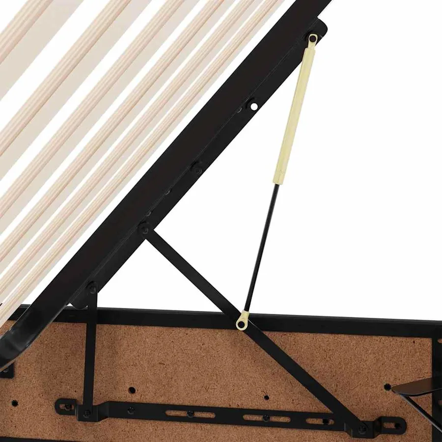 Lit avec rangement et LED Noir 120 x 190 cm Cuir synthétique - 14