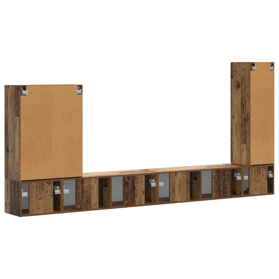 Ensemble de meuble TV mural Montage mural 6 pcs Bois Ancien - 9