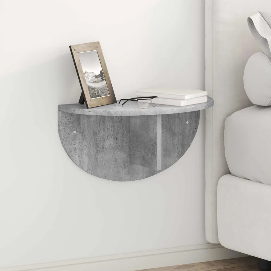 Étagère Murale Montage mural 2 pcs Gris béton 48 x 24 x 24 cm