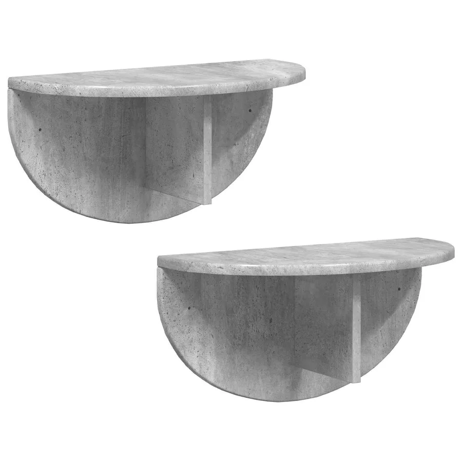 Étagère Murale Montage mural 2 pcs Gris béton 48 x 24 x 24 cm - 2